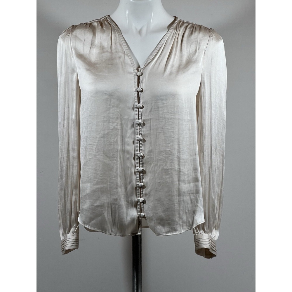 Banana Republic Sheer Button Up Womens‎ XS Pink Minimalist Career Blouse